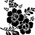Black White Flower Art SVG