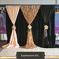 Black and Gold Wedding Backdrop
