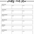 Blank Weekly Meal Planner Template