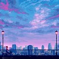 Blue Anime City Wallpaper for Laptop