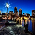 Boston at Night Desktop Wallpaper