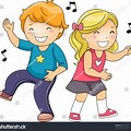 Children Singing and Dancing Clip Art