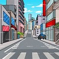 City Street Background. Cartoon