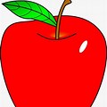 Clip Art of Cartoon a Red Apple
