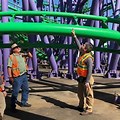 Crews Building a Roller Coaster