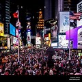Crowd in New York Times Square