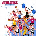 Different Events in Athletics Cartoon