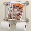 Double Toilet Roll Holder with Magazine Rack