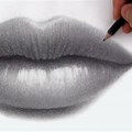 Drawing of Lips Pencil Easy