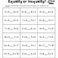 Equality vs Inequality Worksheet