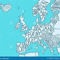 Europe Map with Countries Sketch