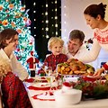 Family Eating Christmas Dinner