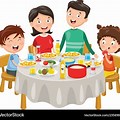 Family Eating Dinner Time Clip Art