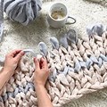Finger Knitting Chunky Blanket
