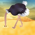 Free Clip Art Ostrich Head in Sand