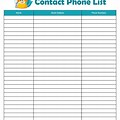 Free Phone Number List Template Printable