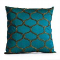 Geometric Teal and Navy Blue Pillows