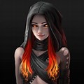 Girl with Fire Neon Hair