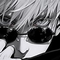 Gojo Satoru Wallpaper Black and White