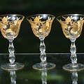 Gold Etched Wine Glasses