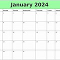 Green Calendar January 1