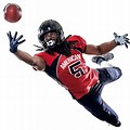 Gritty Image of a Black Football Player Catching a Ball