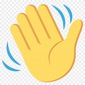 Hand Waving Emoji Clip Art