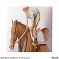 Horse and Jockey Painting On Tile