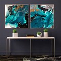 Inexpensive Wall Art Prints Blue and Aqua Abstract