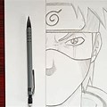 Kakashi Half Face Drawing