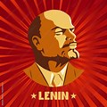 Lenin Poster with Red Flag