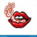 Lips with Smoke Coming Out