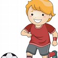 Little Boy Playing Soccer Clip Art