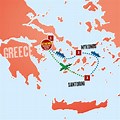 Map of Athens Santorini and Mykonos