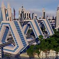 Minecraft Futuristic City Night