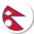 Nepal Flag in White Circle