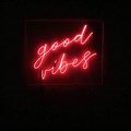 Only Good Vibes Wallpaper in Black and Red Colour