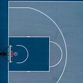 Overhead Shot Basketball Court Hoop