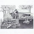 Pencil Sketches Farmers Market Truck