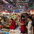 People Shopping in Korea Market