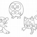 Pokemon Starters Sun and Moon Coloring