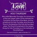 Prayer of the Faithful Holy Thursday