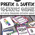 Prefix and Suffix Games Printable