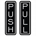 Push Door Sign Black