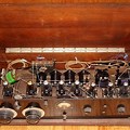 Radio Console with Green Vacuum Tube