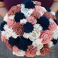 Rose Gold and Navy Blue Wedding Flowers