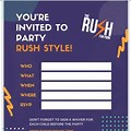 Rush HQ Birthday Invitations