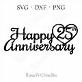 SVG Editable Sayings for 25th Anniversary