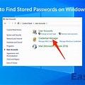 Saved Passwords in Windows 10