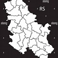 Serbia Regions Black and White Map